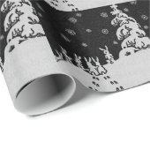Konijnen en Kerstboom Winter Vakantie Kunst Cadeaupapier (Rol Hoek)