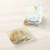 Konijnen en Melkpudding door Beatrix Potter Glazen Onderzetter (Schuin)