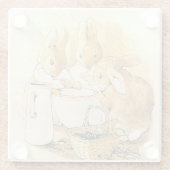 Konijnen en Melkpudding door Beatrix Potter Glazen Onderzetter (Achterkant)