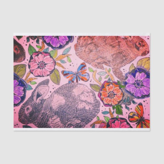 KONIJNEN EN STROMEN VOOR AFVALpapier Tissuepapier (Voorkant)