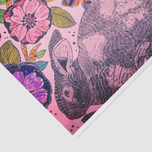 KONIJNEN EN STROMEN VOOR AFVALpapier Tissuepapier (Detail)