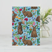 Konijnen en wilde bloemen (Staand voorkant)