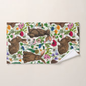 Konijnen en wilde bloemen bad handdoek (Handdoek)