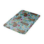 Konijnen en wilde bloemen badmat (Gekanteld)