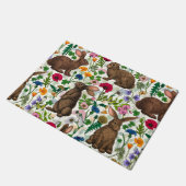 Konijnen en wilde bloemen deurmat (Schuin)