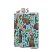 Konijnen en wilde bloemen heupfles (Links)