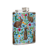 Konijnen en wilde bloemen heupfles (Rechts)
