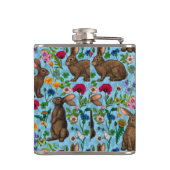 Konijnen en wilde bloemen heupfles (Achterkant)