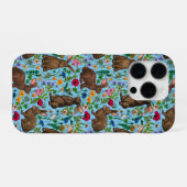 Konijnen en wilde bloemen iPhone hoesje (Achterkant horizontaal)