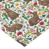 Konijnen en wilde bloemen korte tafelloper (Hoek)