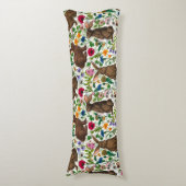 Konijnen en wilde bloemen lichaamskussen (Voorkant Verticaal)