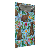 Konijnen en wilde bloemen mini klembord (Schuin)