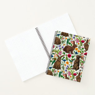Konijnen en wilde bloemen notitieboek