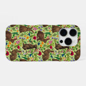 Konijnen en wilde bloemen op honingdauw groen iPhone hoesje (Achterkant horizontaal)