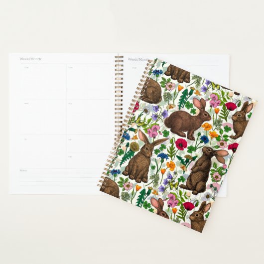Konijnen en wilde bloemen planner (Display)
