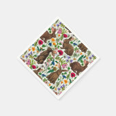 Konijnen en wilde bloemen servet (Hoek)