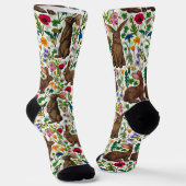Konijnen en wilde bloemen sokken (Gebogen)