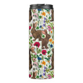 Konijnen en wilde bloemen thermosbeker (Achterkant)