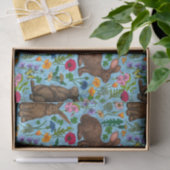 Konijnen en wilde bloemen tissuepapier (Geschenk)
