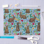 Konijnen en wilde bloemen tissuepapier (Craft)