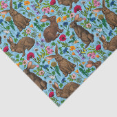 Konijnen en wilde bloemen tissuepapier (Detail)