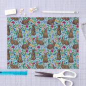 Konijnen en wilde bloemen tissuepapier (Craft)