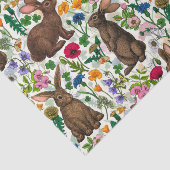 Konijnen en wilde bloemen tissuepapier (Detail)