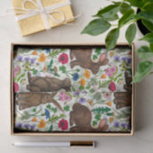 Konijnen en wilde bloemen tissuepapier (Geschenk)