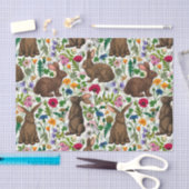 Konijnen en wilde bloemen tissuepapier (Craft)