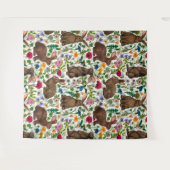 Konijnen en wilde bloemen wandkleed (Voorkant (horizontaal))