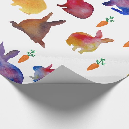 Konijnen en wortelen watercolo kunst Wrapping Papi Cadeaupapier (Hoek)
