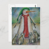 Konijnen eten wanhopig snowmans wortelneus! briefkaart (Voorkant / Achterkant)