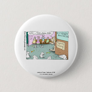 Konijnen gynaecologen Grappige Noveltie Knop Ronde Button 5,7 Cm