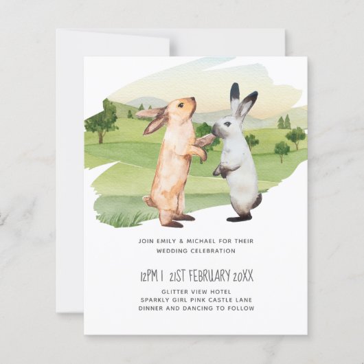 Konijnen Huwelijks Koppel Land Tuin (Voorkant)