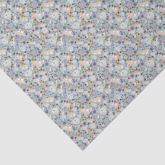 Konijnen in blauw tissuepapier (Detail)