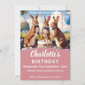 Konijnen in boog Stropdassen verjaardagsfeestje Kaart (Voorkant)