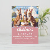 Konijnen in boog Stropdassen verjaardagsfeestje Kaart (Staand voorkant)