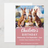 Konijnen in boog Stropdassen verjaardagsfeestje Kaart (Voorkant / Achterkant)