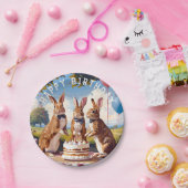 Konijnen in boog Stropdassen verjaardagsfeestje Papieren Bordje (Feest)