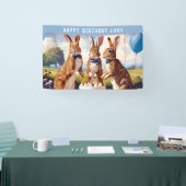 Konijnen in boog Stropdassen verjaardagsfeestje Spandoek (Beurs)