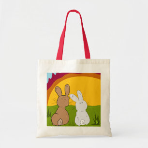 konijnen in de sunset canvas tas