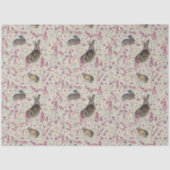 Konijnen in de tuinroze bloemen tissuepapier (Voorkant)