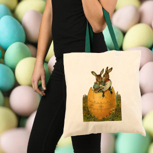 Konijnen in een gouden ei, vintage Victoriaans Pas Tote Bag