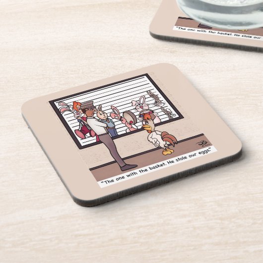 Konijnen in een harde kunststof van Lineup Bier Onderzetter (Linkerzijde)