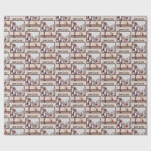 Konijnen in een lijnenpakpapier cadeaupapier (Vlak)