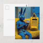 Konijnen in een verlaten fabrieksBriefkaart Briefkaart (Voorkant / Achterkant)