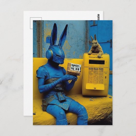 Konijnen in een verlaten fabrieksBriefkaart Briefkaart (Voorkant / Achterkant)