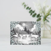 Konijnen in het Forest Clearing Briefkaart (Staand voorkant)