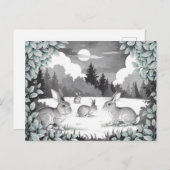 Konijnen in het Forest Clearing Briefkaart (Voorkant / Achterkant)