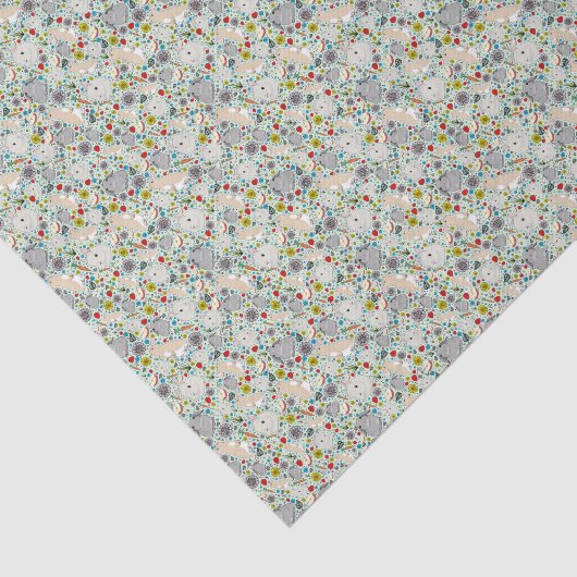 Konijnen in het groen tissuepapier (Detail)